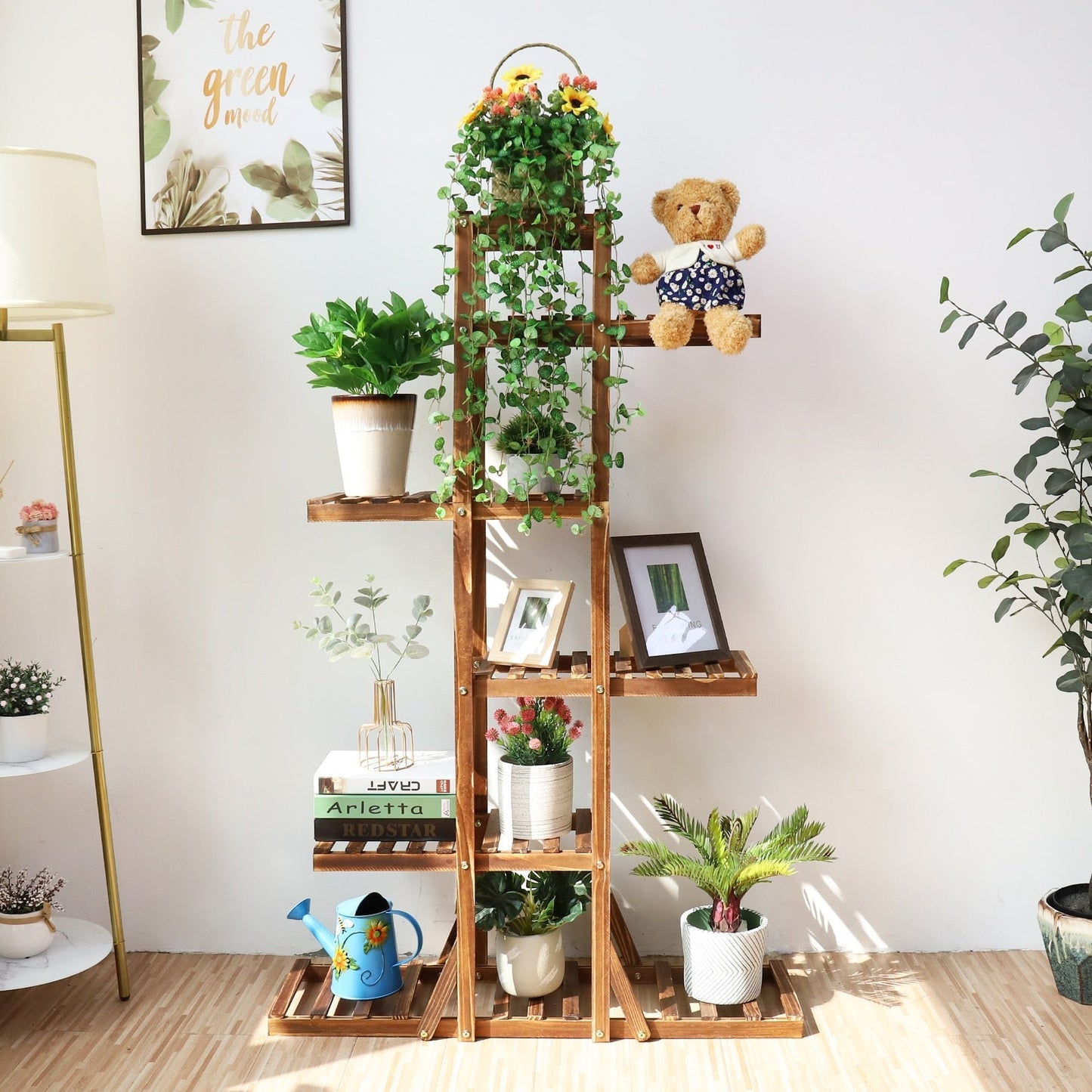 6 Tier Wooden Plant Stand for Indoor Home Decor