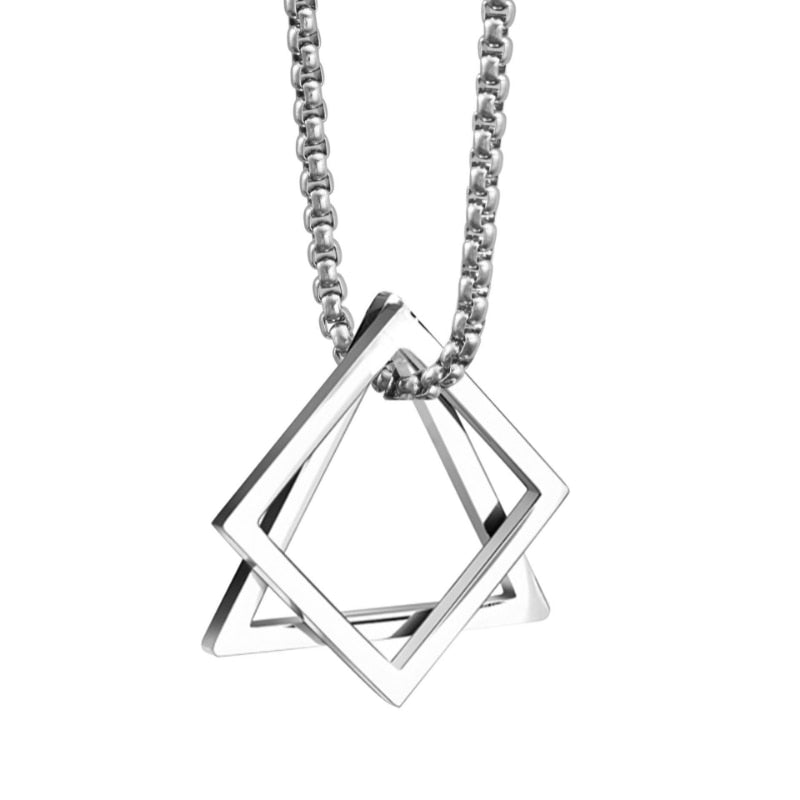 Triangle and Square Geometric Necklace