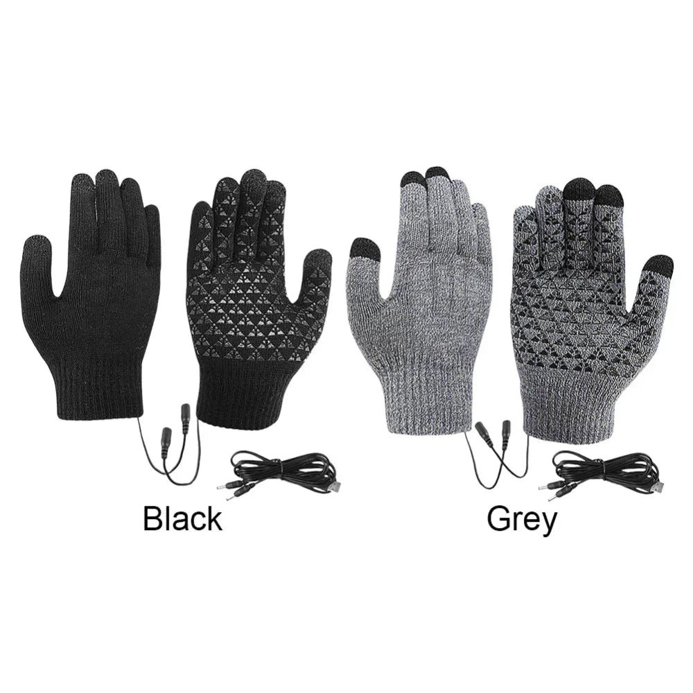 Touchscreen Knit Gloves for Men with Heating Feature