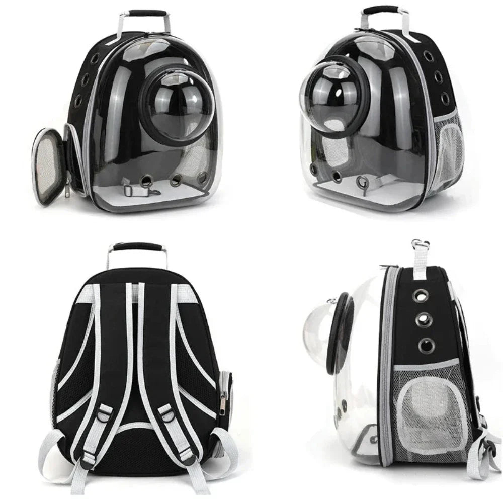 Transparent Pet Carrier with Breathable Design