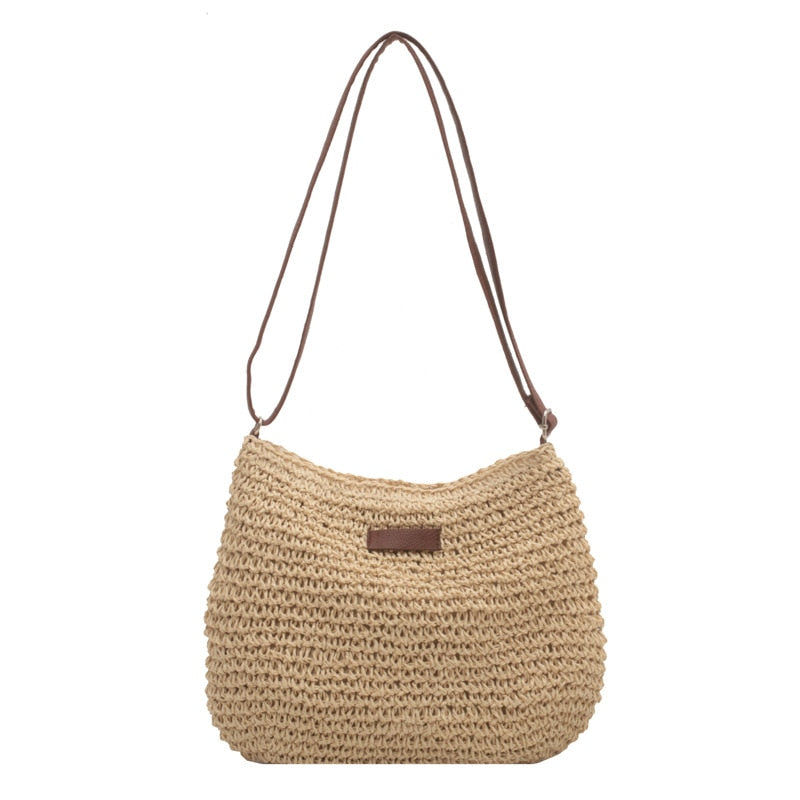 Summer Straw Shoulder Bag for a Relaxed Look