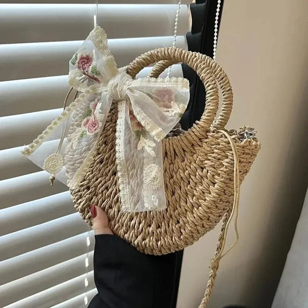 Summer Straw Shoulder Bag for Women