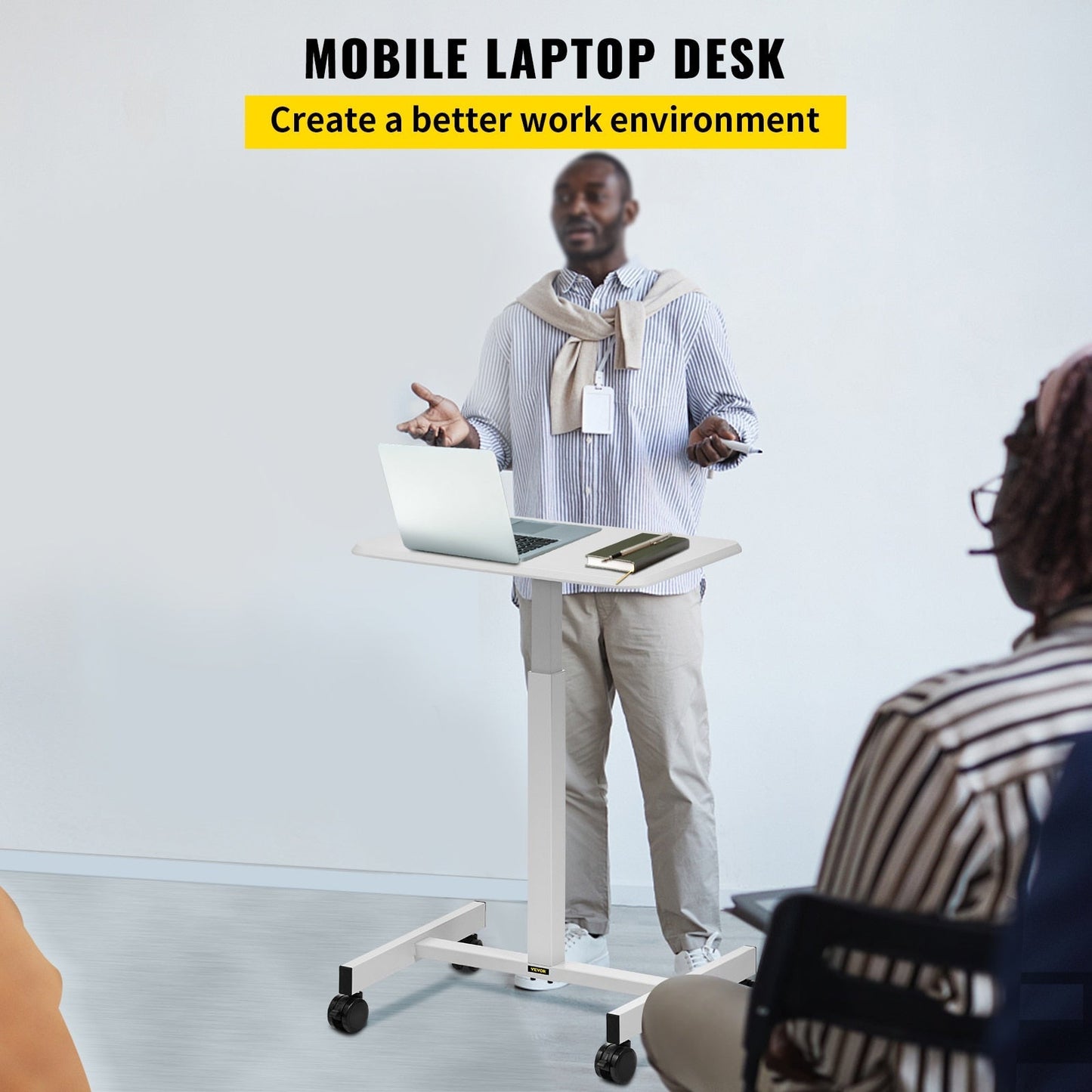 Versatile Laptop Mobile Desk With Secure Casters