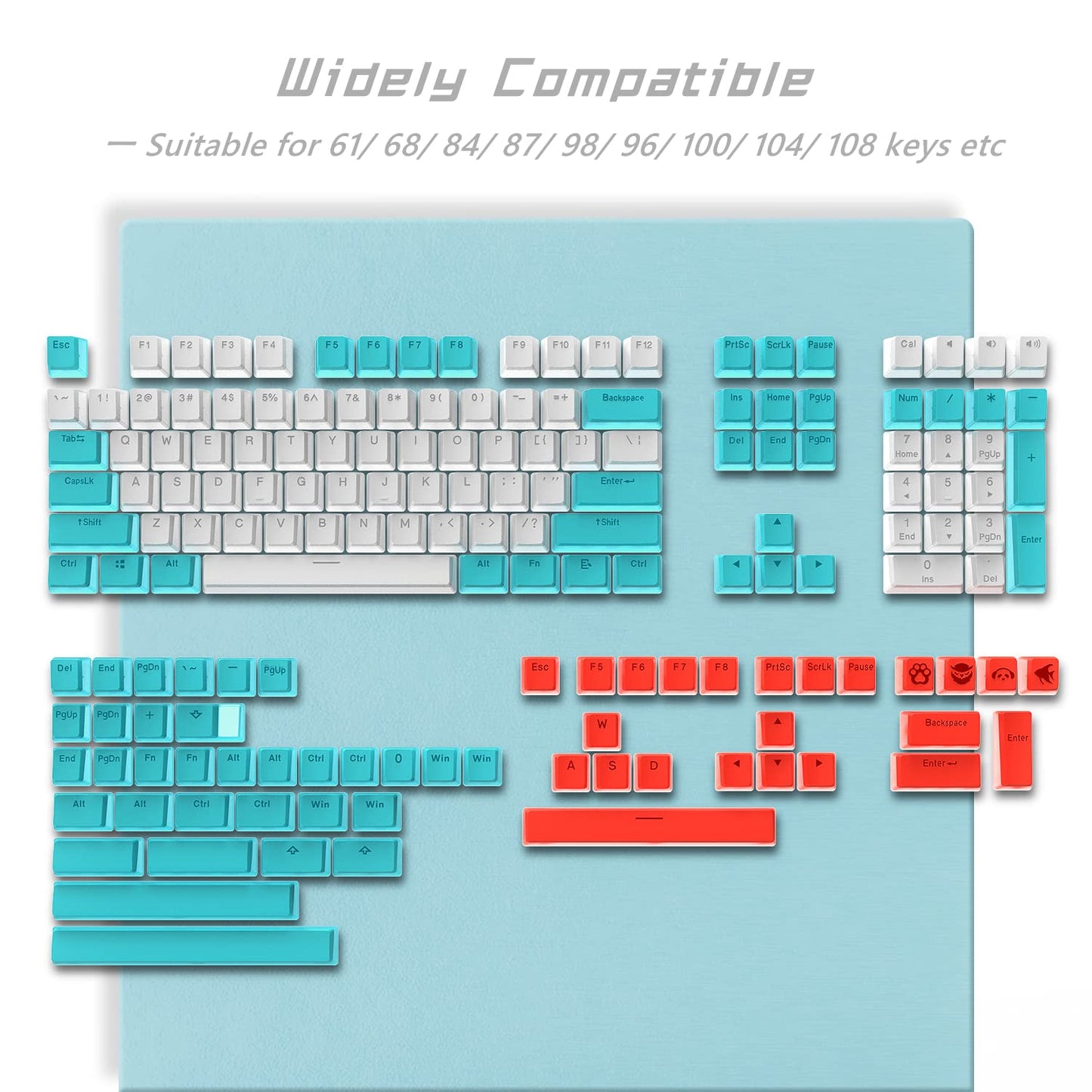 165-key set of Pudding-style keycaps for keyboards