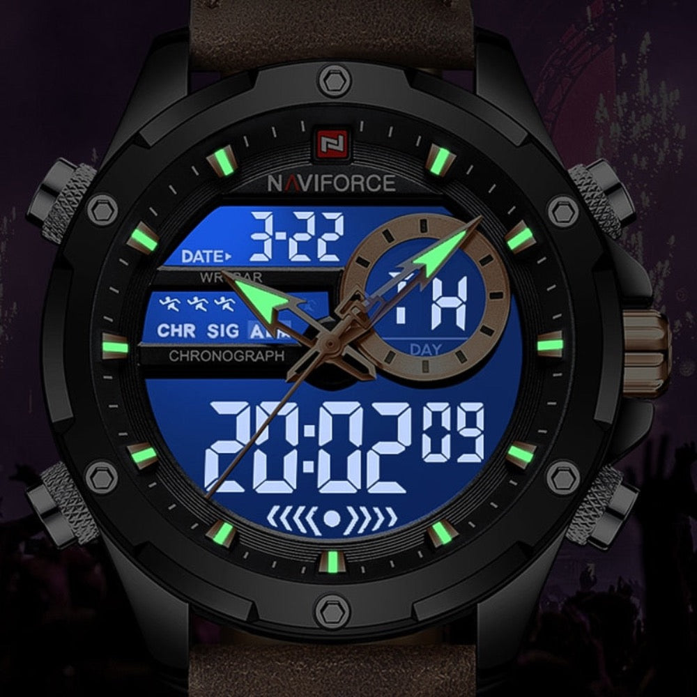 Waterproof Men's Military Watch with Dual Functionality