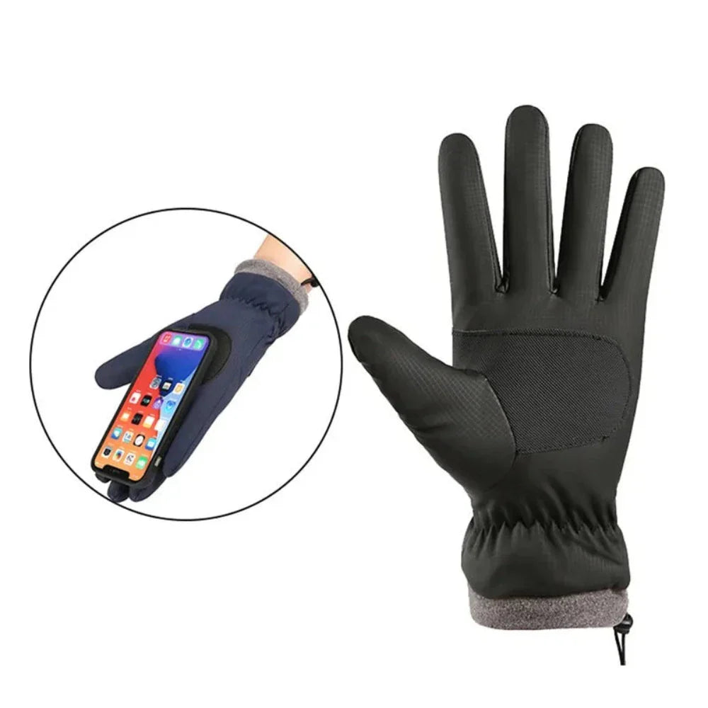 Waterproof Gloves with Fleece Lining for Men - Perfect for Touch Screen Use