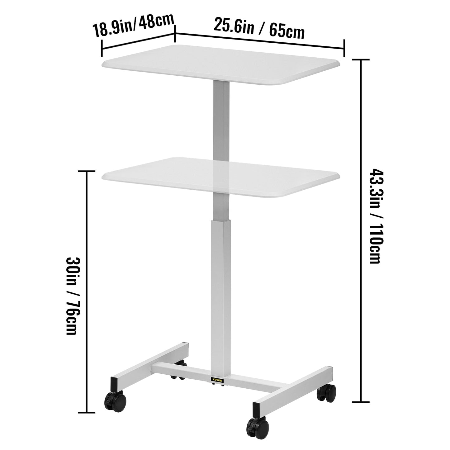 Versatile Laptop Mobile Desk With Secure Casters