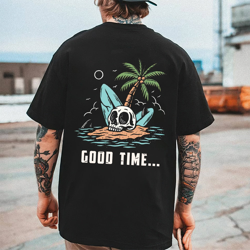 Skull Beach Themed Assorted Men's T-Shirt Collection