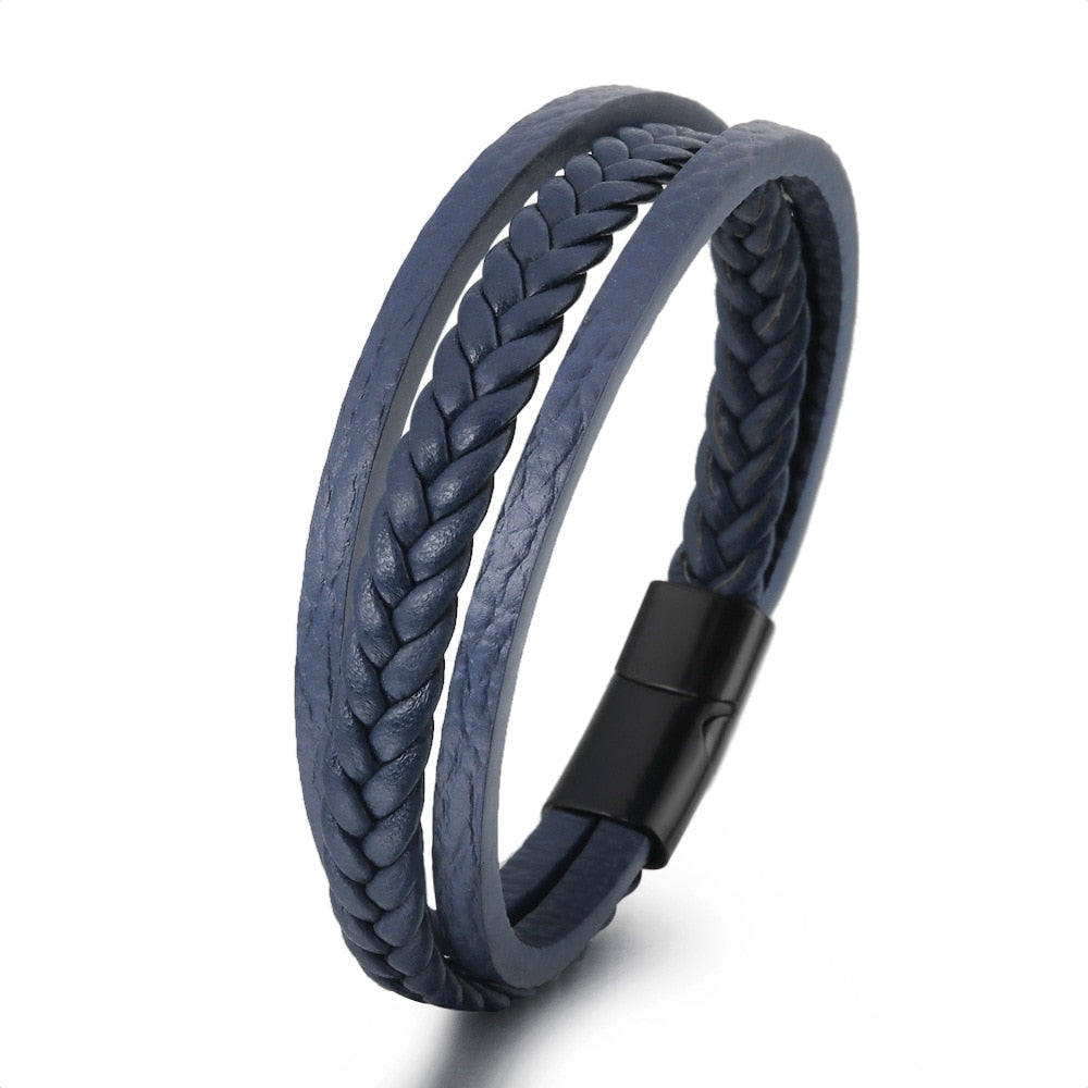 Vegan Leather Bracelet with a Layered Appearance