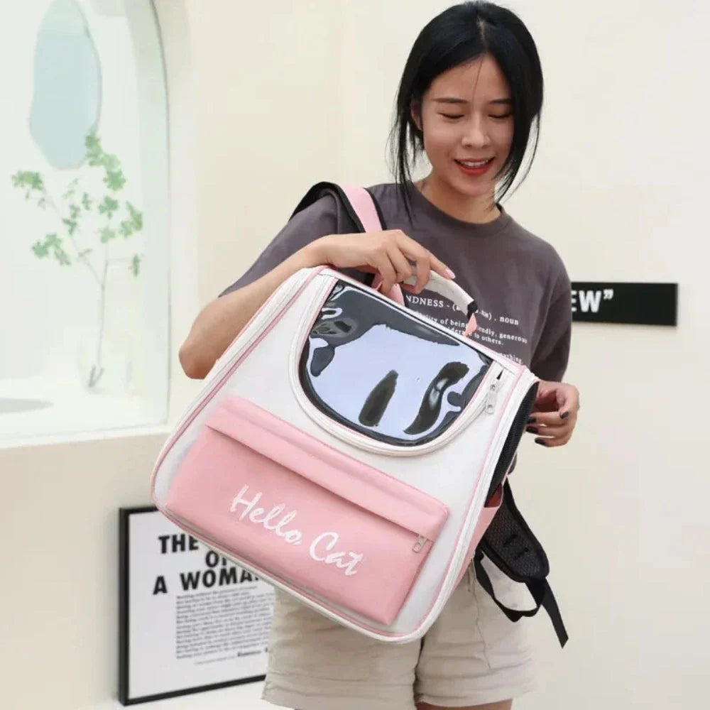 Vibrant Ventilated Feline Backpack for Exploring