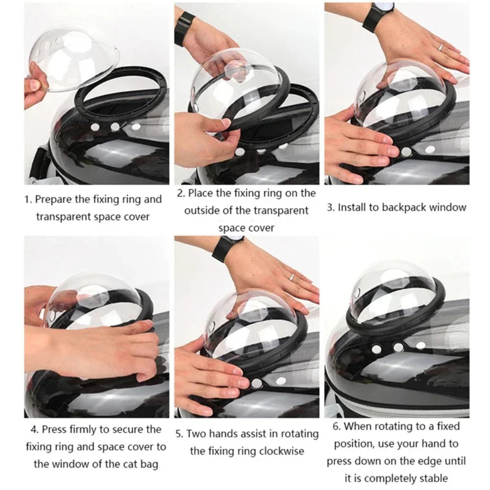 Transparent Pet Carrier with Breathable Design