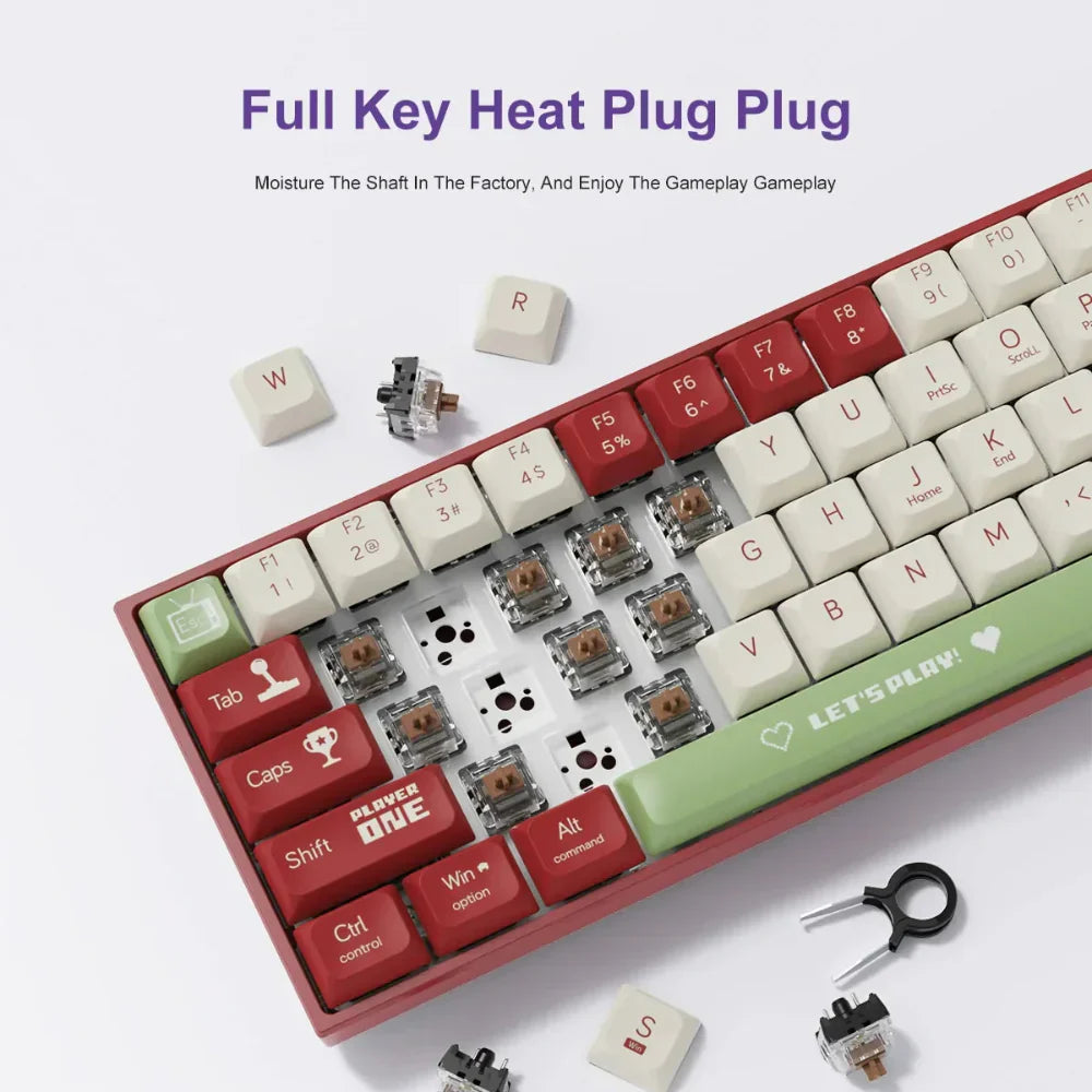 68-Keys Portable Bluetooth Mechanical Keyboard with Dragon Design