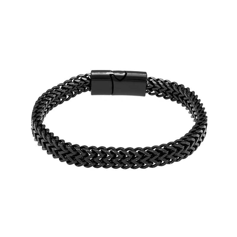 Stainless Steel Braided Bracelet with Plated Finish
