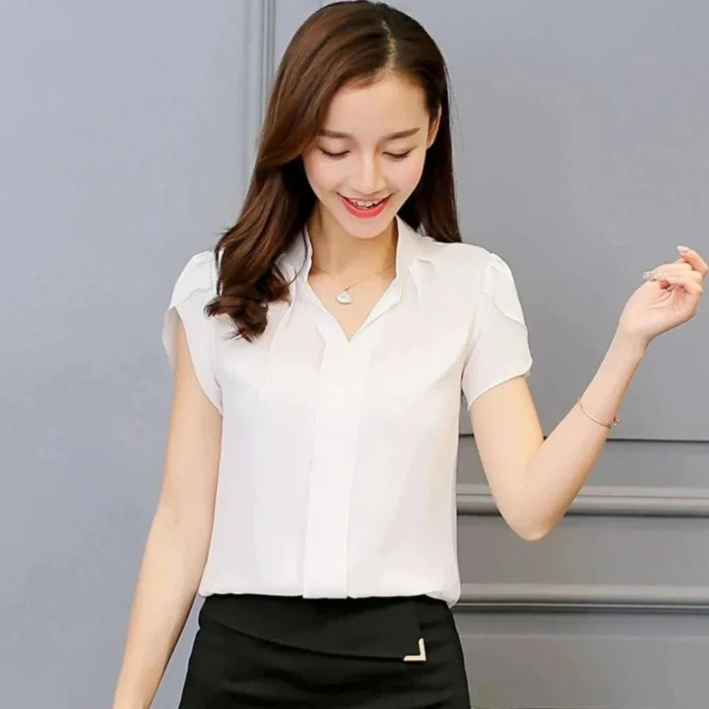 Slim Fit V-Neck Blouse for Women