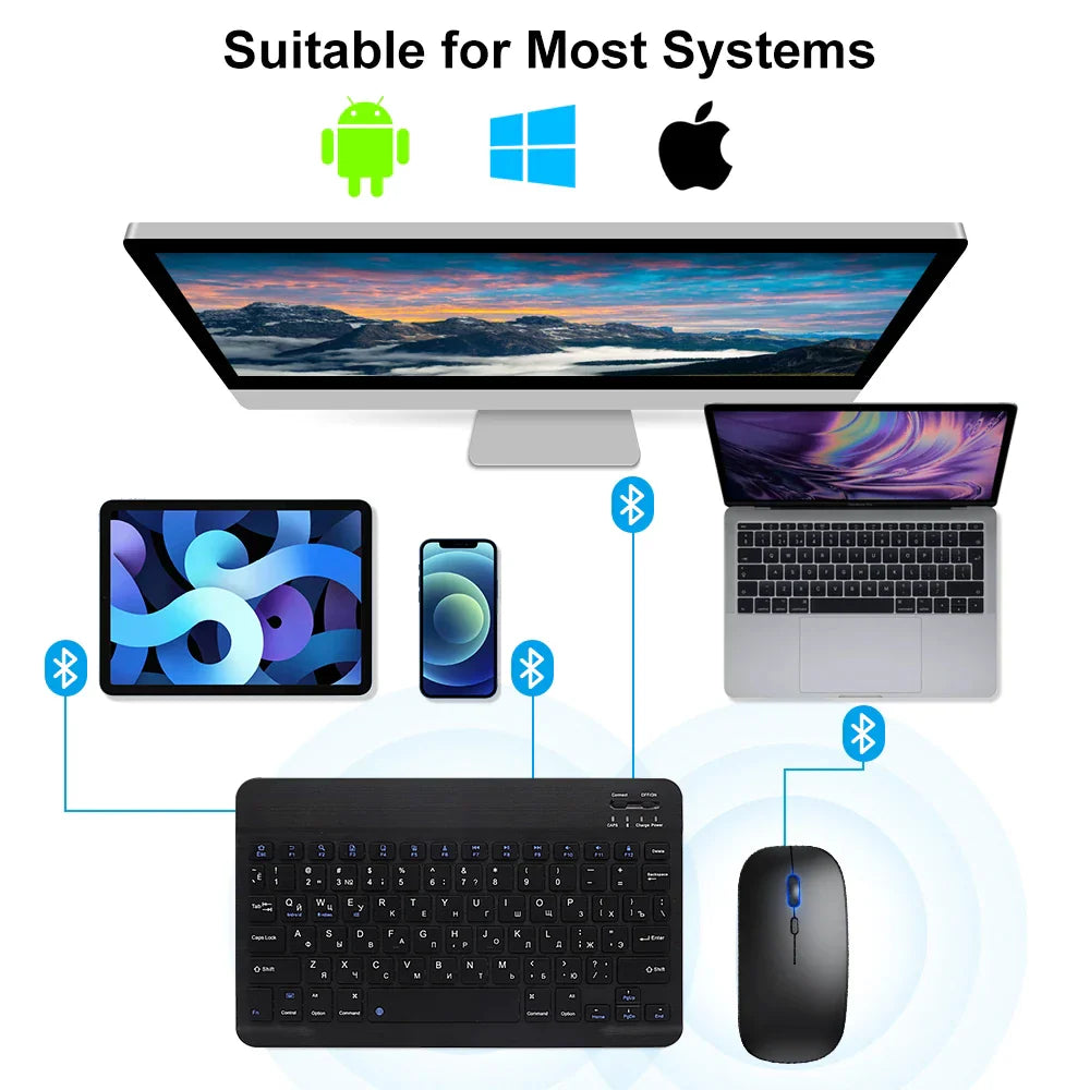 10" Wireless Bluetooth Keyboard and Mouse Set by ""