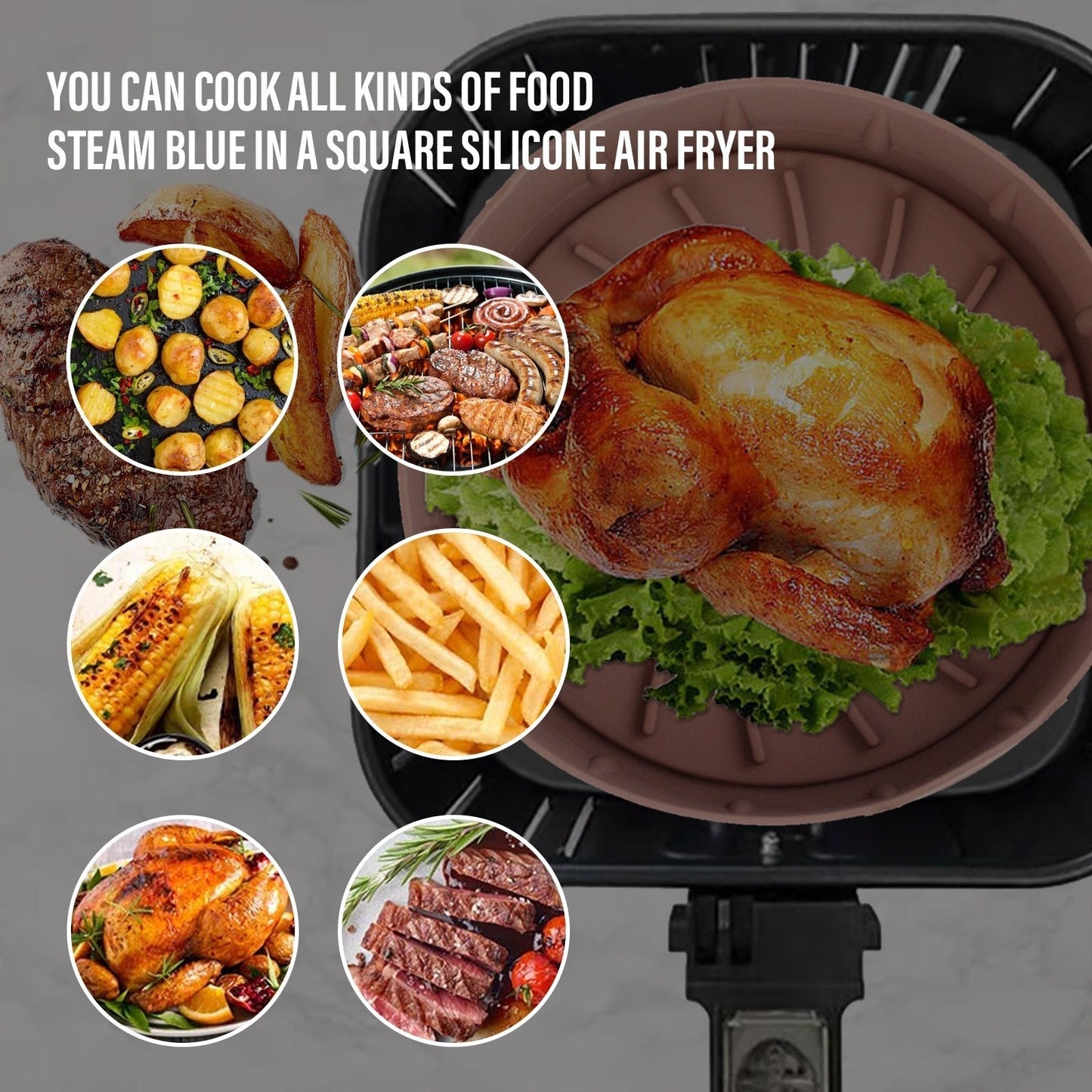 Silicone Basket for Air Frying in a Circular Form