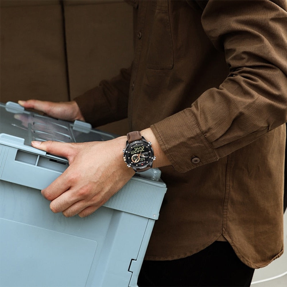 Waterproof Men's Military Watch with Dual Functionality