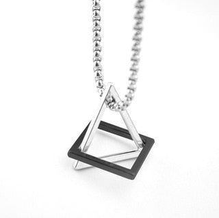 Triangle and Square Geometric Necklace
