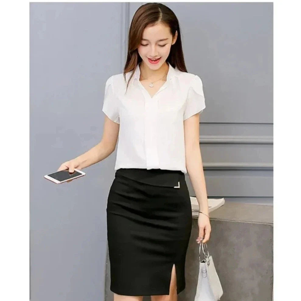 Slim Fit V-Neck Blouse for Women