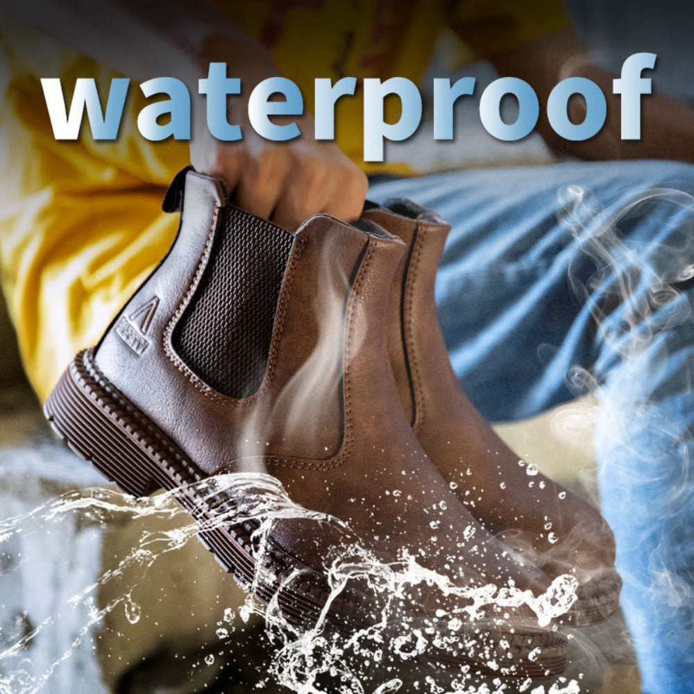 Water-Resistant Synthetic Leather Men's Ankle Boots