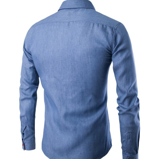 Slim-Fitting Men's Denim Shirt