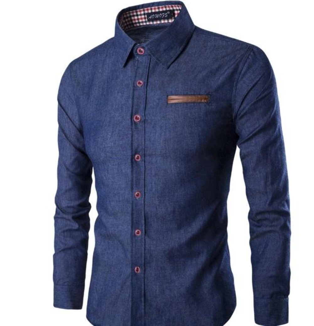 Slim-Fitting Men's Denim Shirt