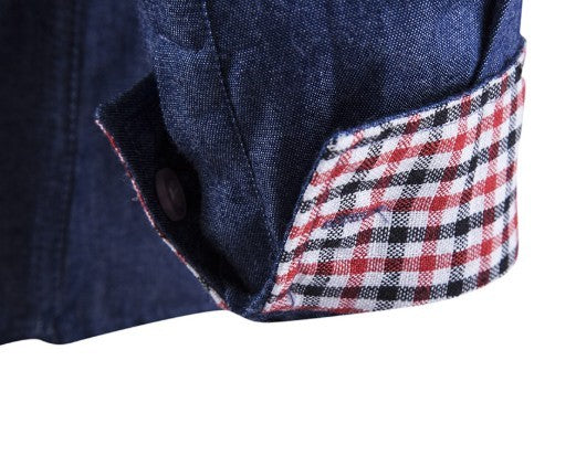 Slim-Fitting Men's Denim Shirt