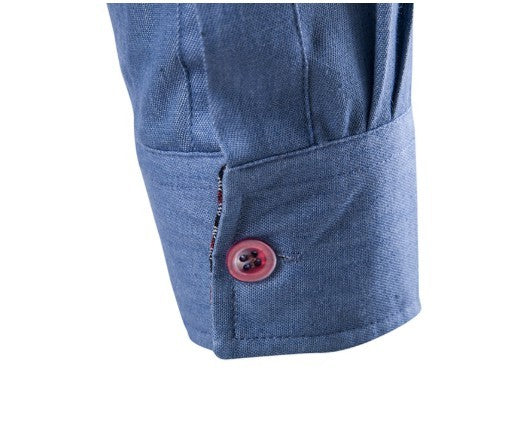 Slim-Fitting Men's Denim Shirt