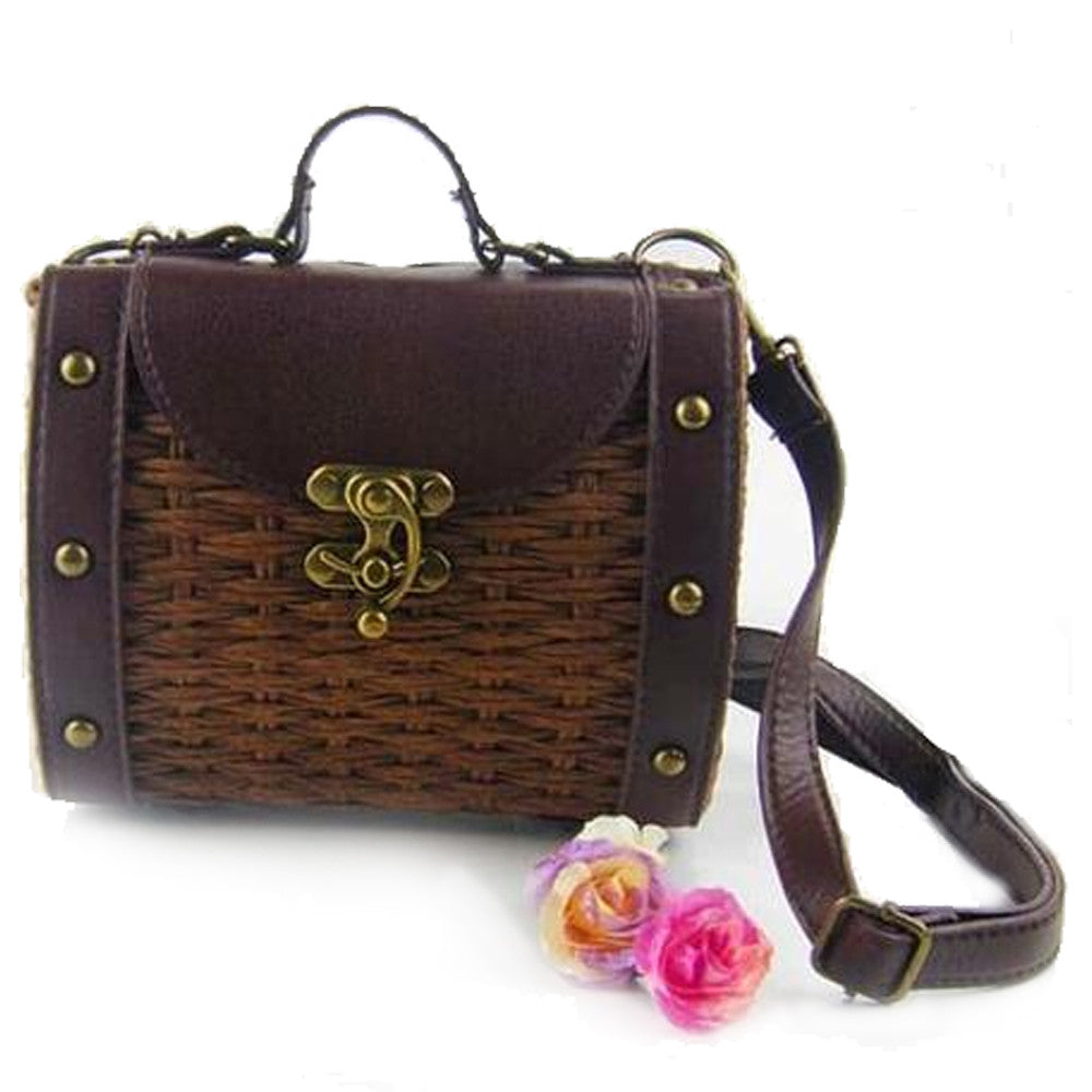 Vintage Style Handwoven Straw Bag for Women