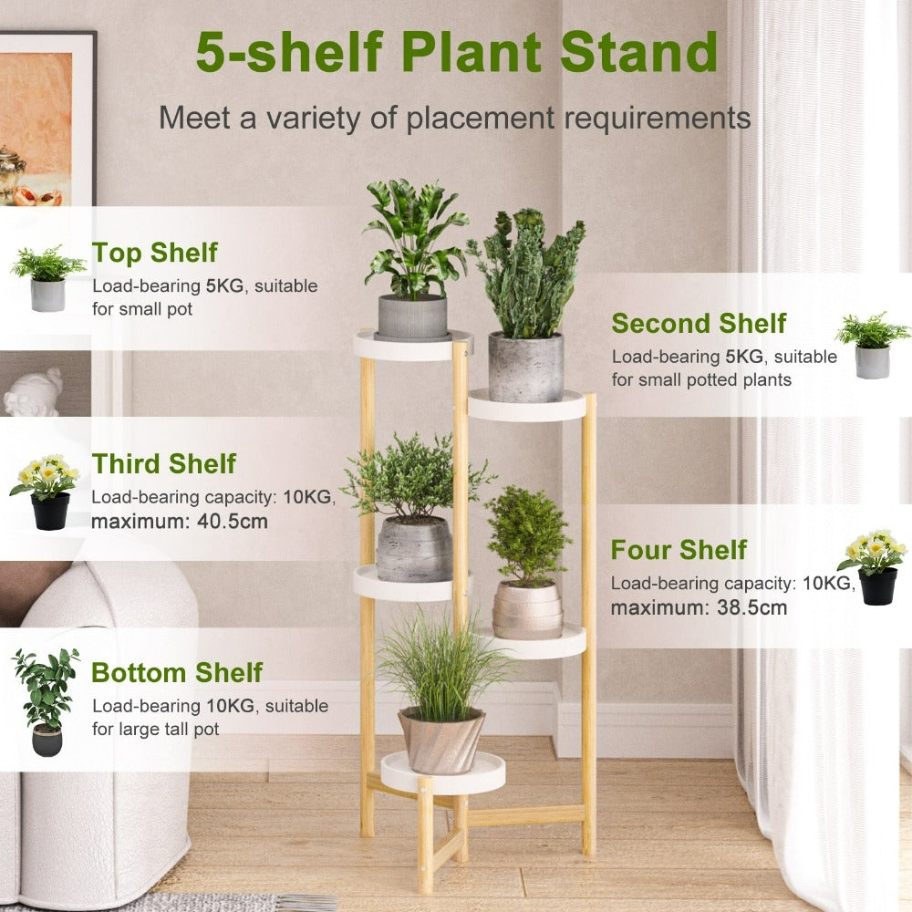 5-Tier Plant Display Stand made of Bamboo
