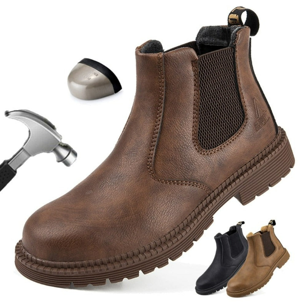 Water-Resistant Synthetic Leather Men's Ankle Boots