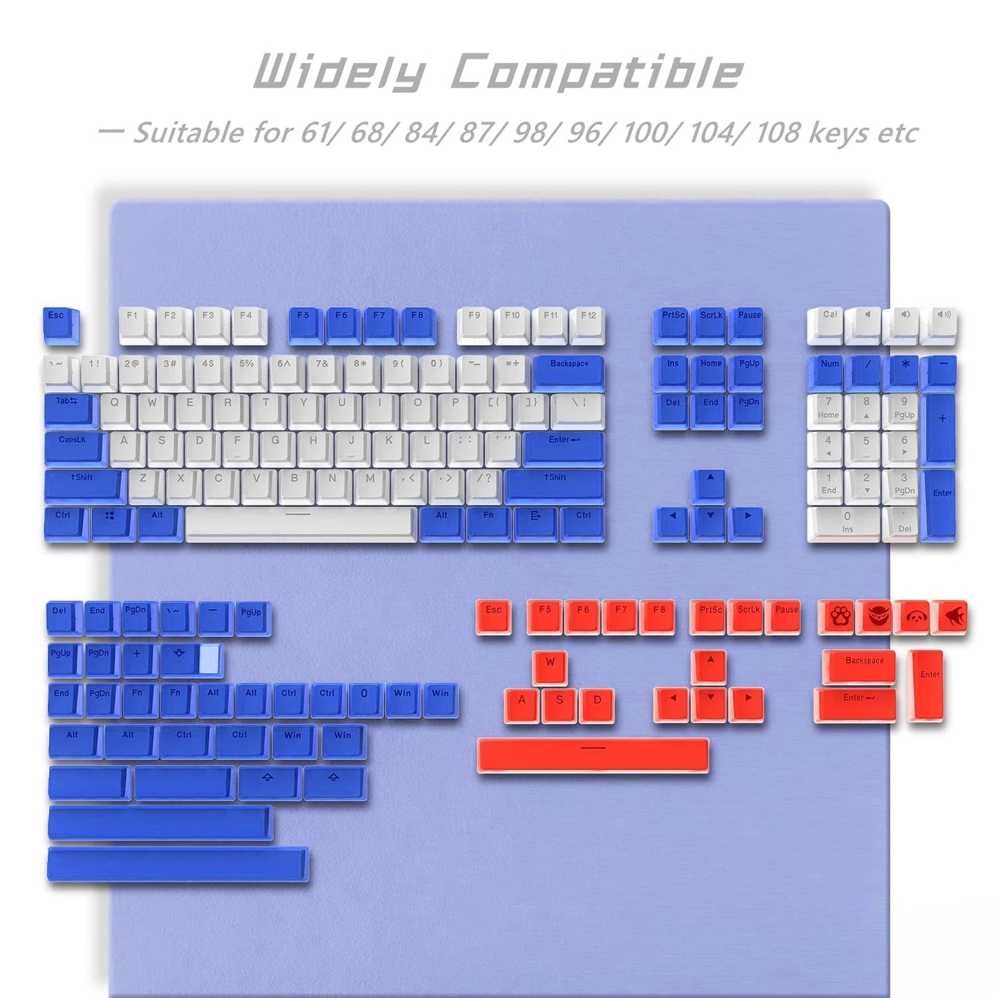 165-key set of Pudding-style keycaps for keyboards