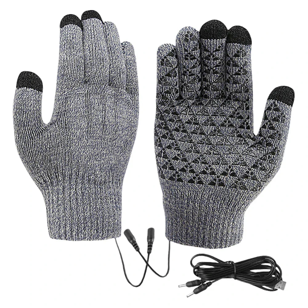 Touchscreen Knit Gloves for Men with Heating Feature