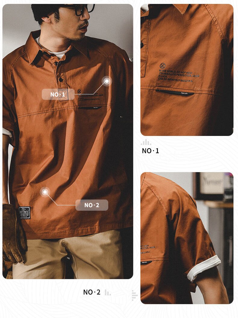 Short Sleeve Popover Shirt for Men