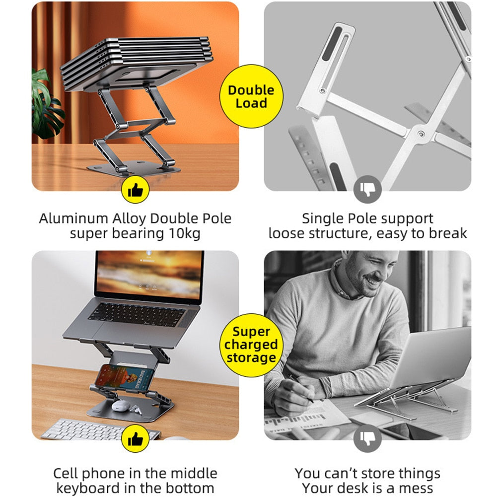 2-in-1 Adjustable Stand for Notebooks and Phones