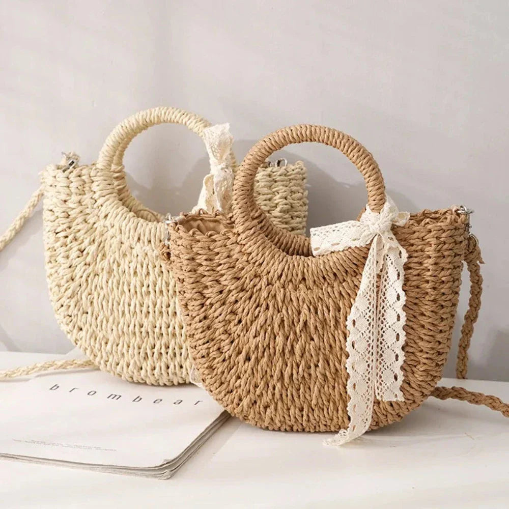 Summer Straw Shoulder Bag for Women