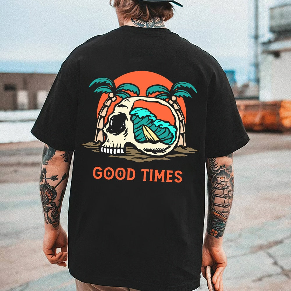 Skull Beach Themed Assorted Men's T-Shirt Collection