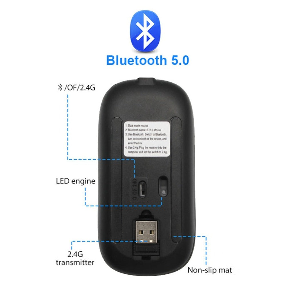 Wireless Bluetooth Mouse with RGB Functionality