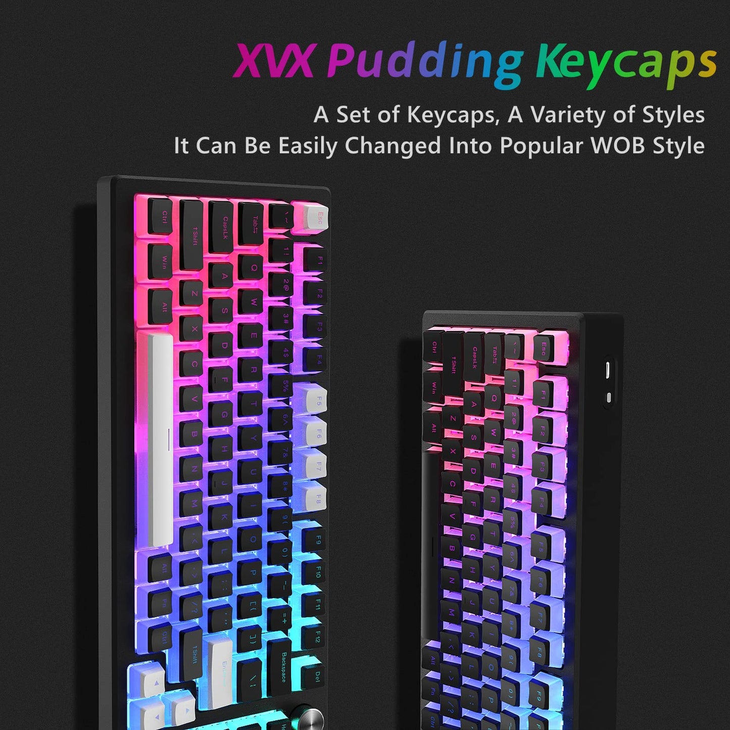 165-key set of Pudding-style keycaps for keyboards