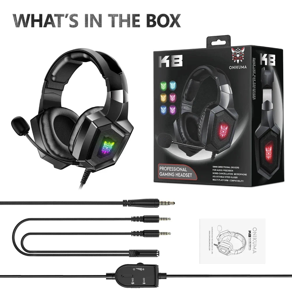 LED Gaming Headset K8 - Revised