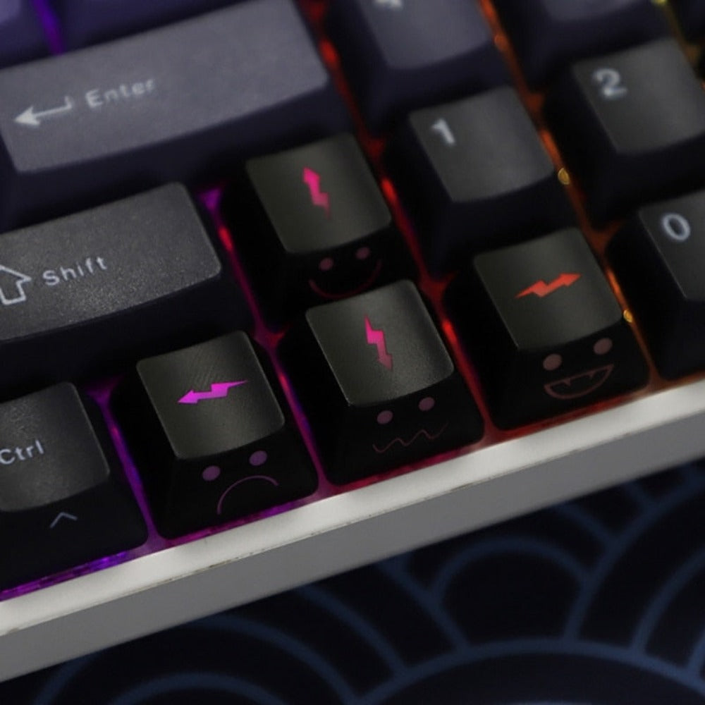 Thunder Cartoon Theme Keycap Set of 8 with Durable Wear Resistance