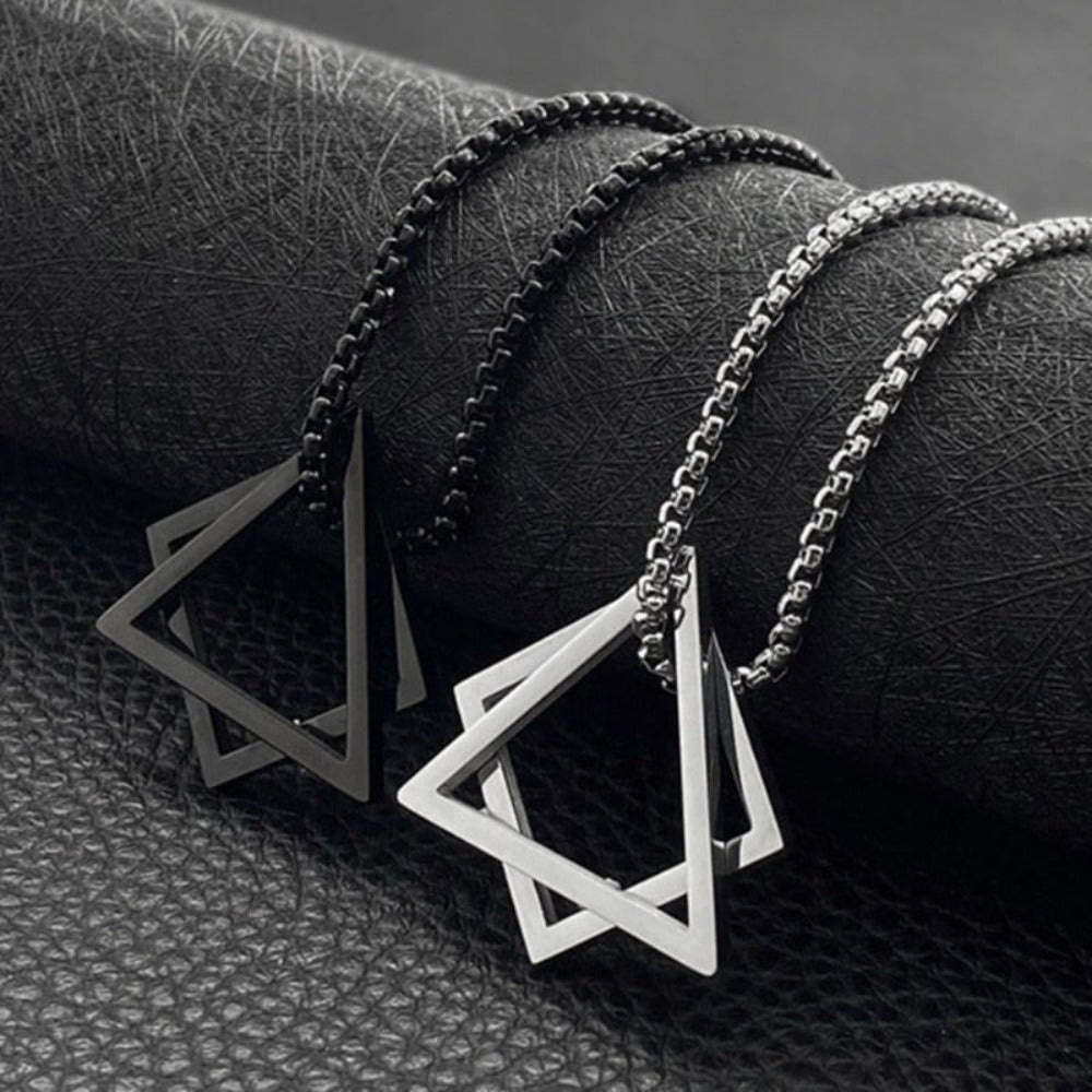 Triangle and Square Geometric Necklace