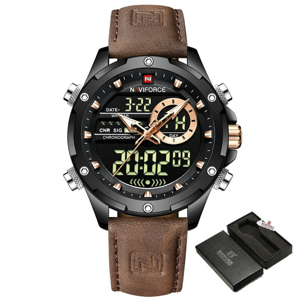 Waterproof Men's Military Watch with Dual Functionality