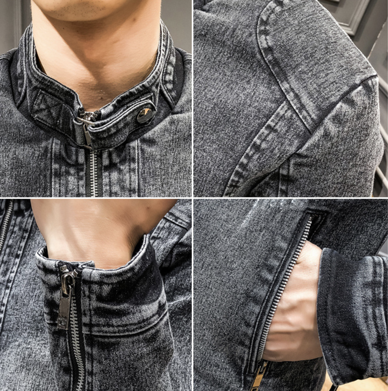 Men's Motorcycle Denim Jacket