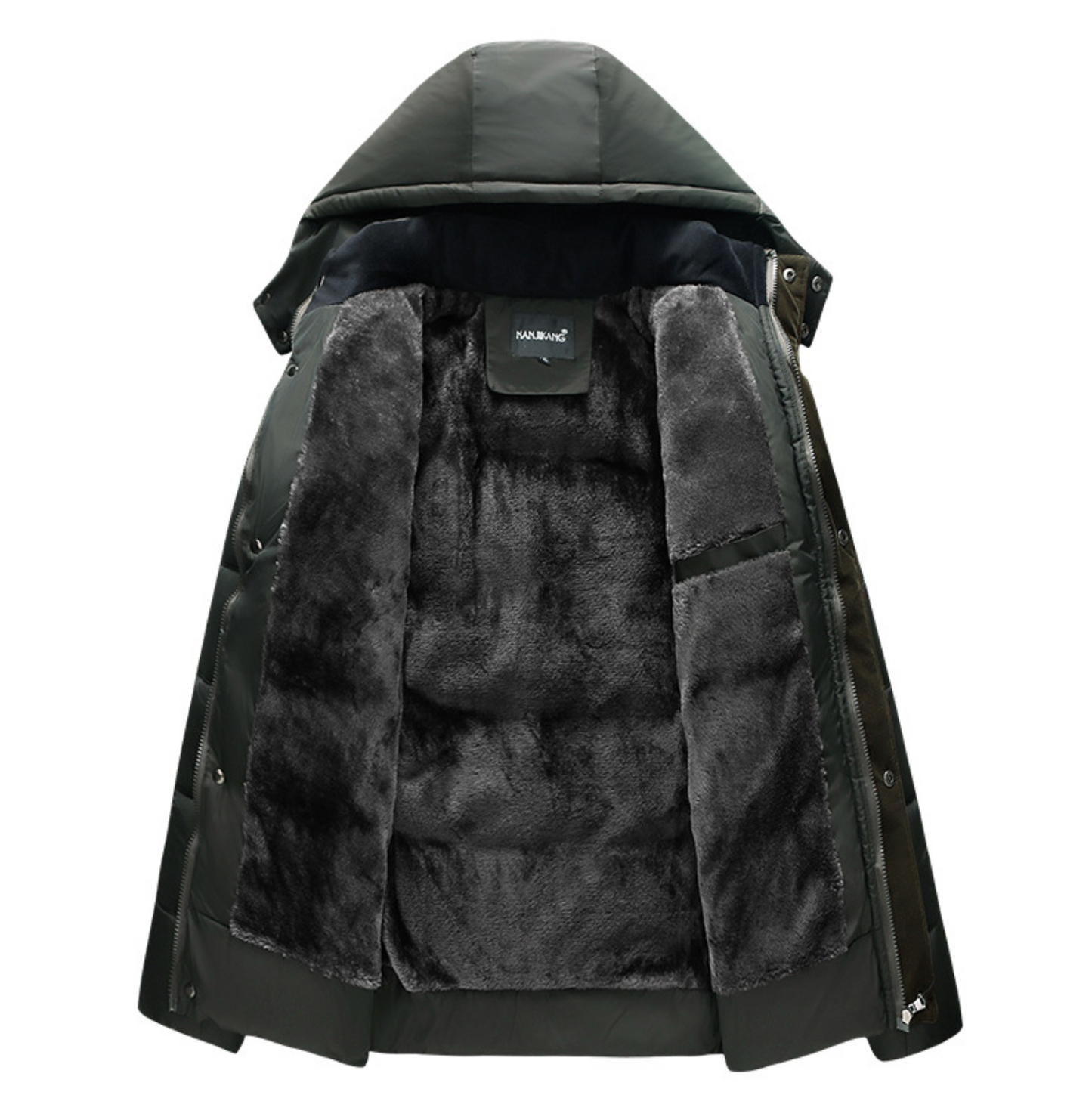 Winter Zip-Up Jacket for Men with Removable Hood