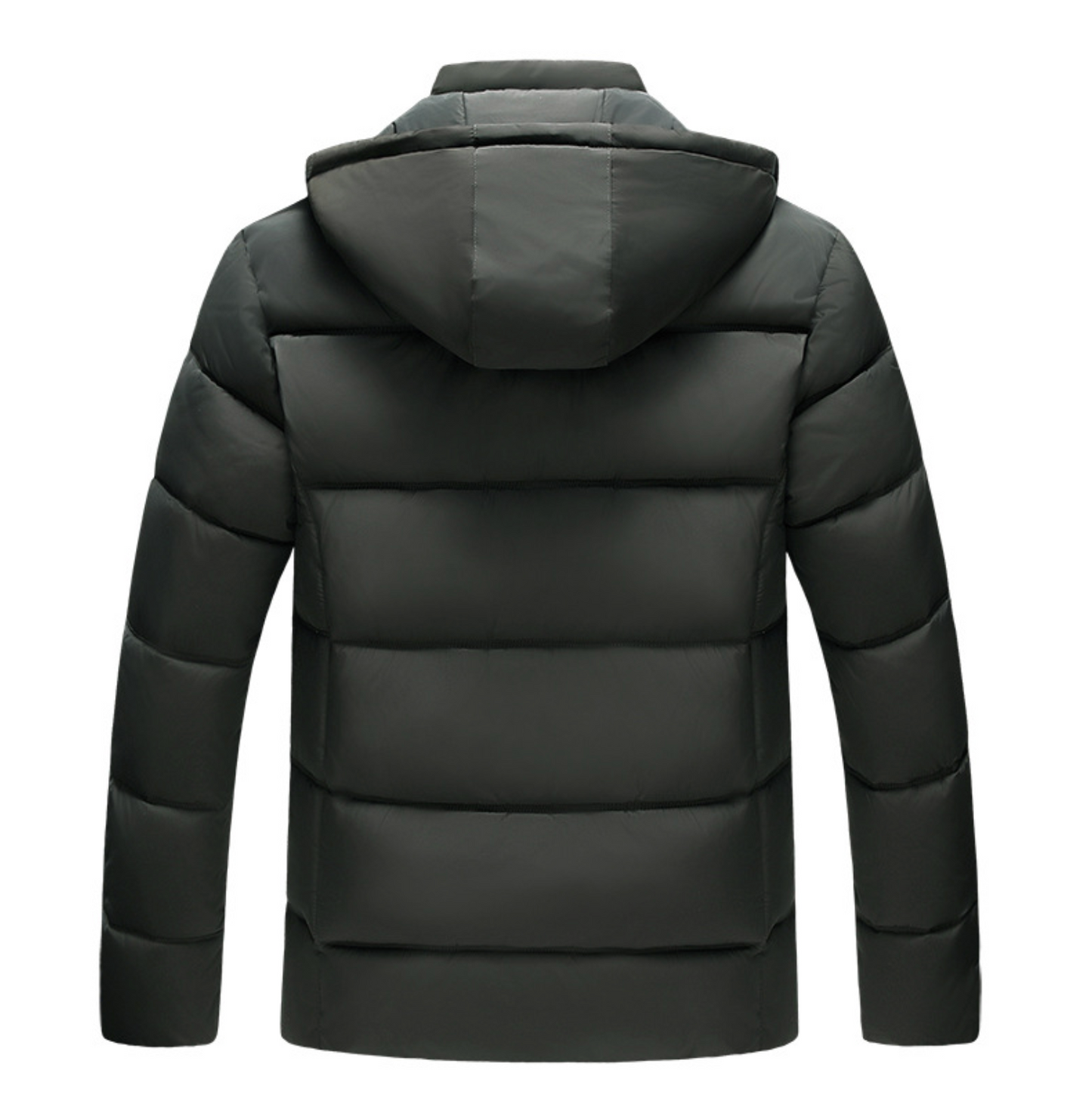 Winter Zip-Up Jacket for Men with Removable Hood