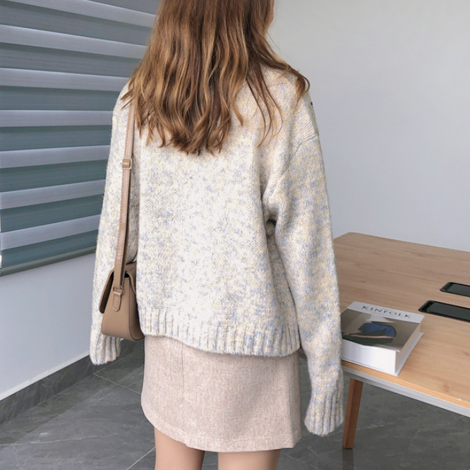 Button Front Sweater Cardigan for Women with a V-Neck