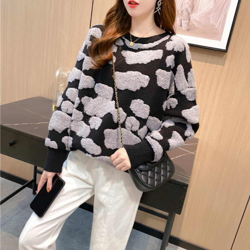 Two-Toned Round Sweater for Women