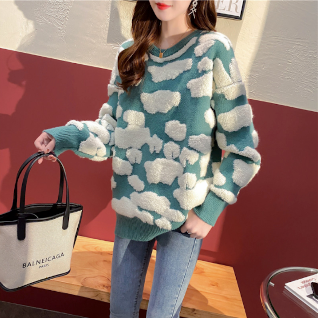 Two-Toned Round Sweater for Women