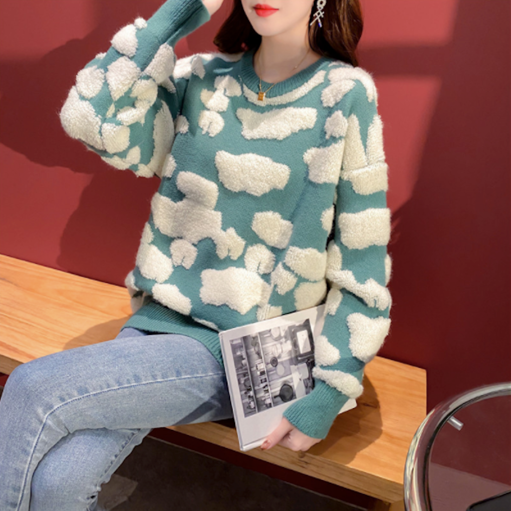Two-Toned Round Sweater for Women